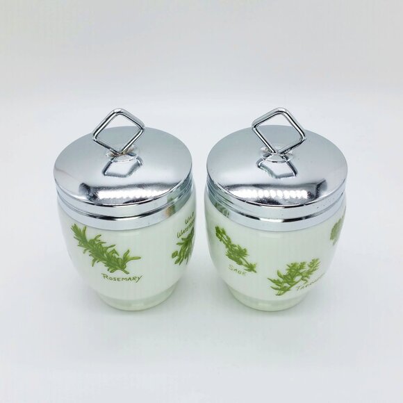 Herb Garden Porcelain Egg Coddlers, Set of 2 - Picture 1 of 7